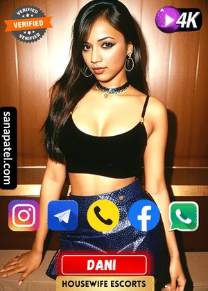 Verified Profile image of Mumbai Housewife Escorts Girl Dani. Book apointment with Dani via WhatsApp, Instagram, Facebook, Telegram or Call. Also Dani's Exclusive video is available.