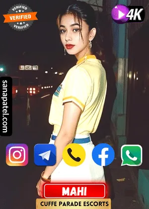 Verified Profile image of Mumbai Cuffe Parade Escorts Girl Mahi. Book apointment with Mahi via WhatsApp, Instagram, Facebook, Telegram or Call. Also Mahi's Exclusive video is available.
