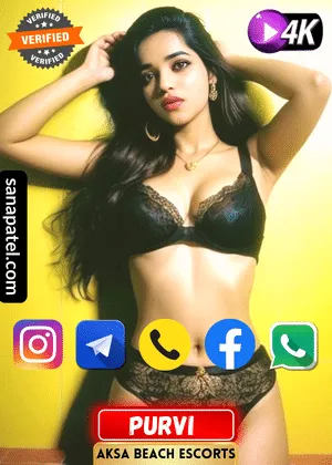 Verified Profile image of Mumbai Aksa Beach Escorts Girl Purvi. Book apointment with Purvi
 via WhatsApp, Instagram, Facebook, Telegram or Call. Also Purvi's Exclusive video is available.